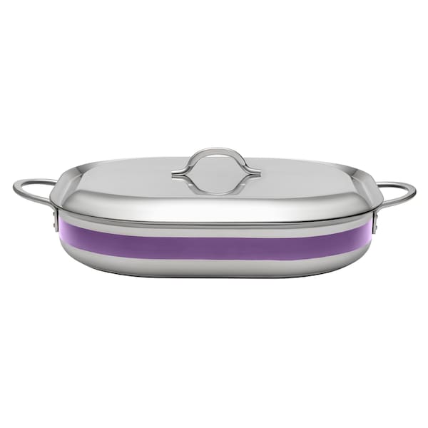 Bon Chef Country French 2 Oblong Pan W/Lid 15" X 11" X 2 7/8" 5 Qt - Purple 71023-CF2-P - main